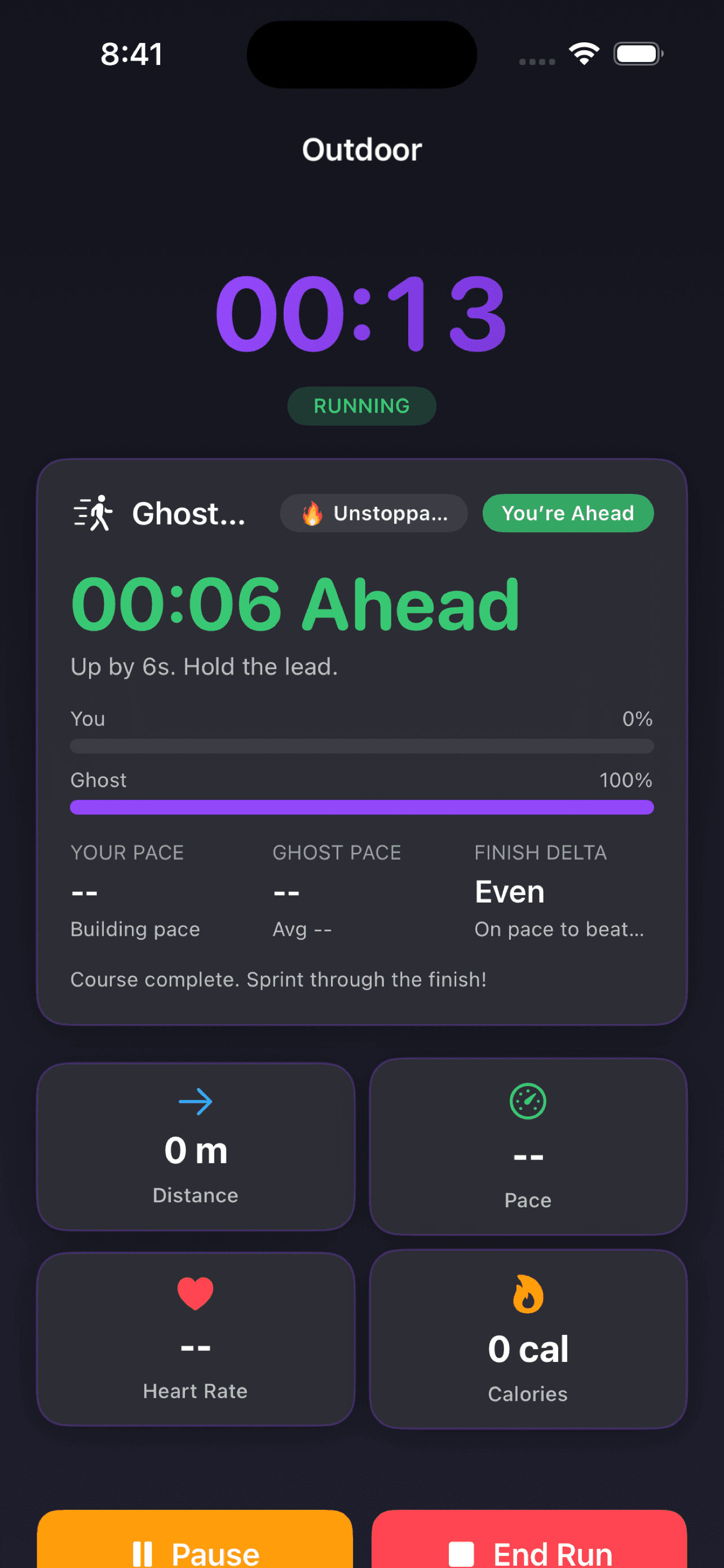Ghost Run Club progress view